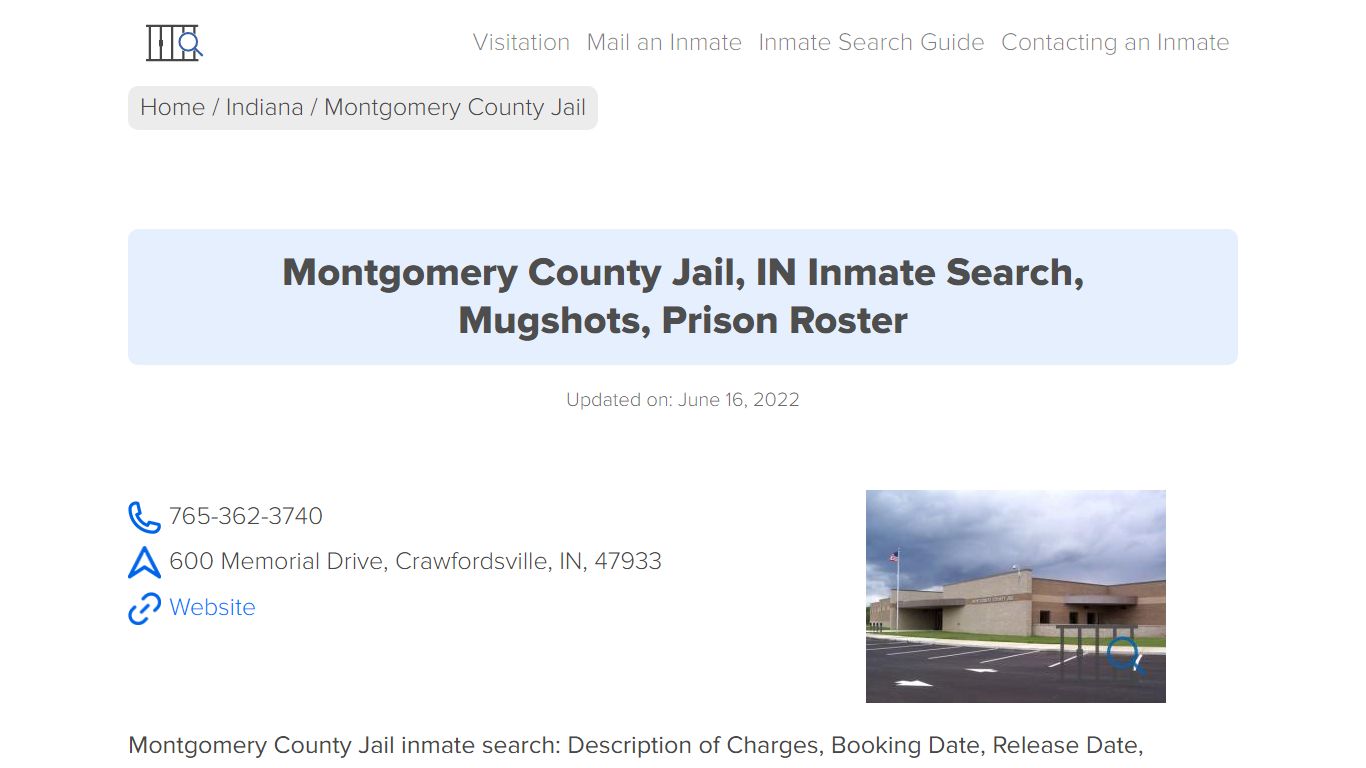 Montgomery County Jail, IN Inmate Search, Mugshots, Prison Roster